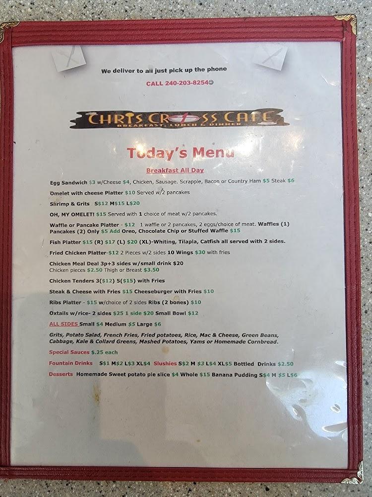 CHRIS CROSS CAFE & CATER Menu image 1